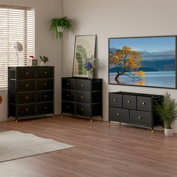Golvdresser förvaringsorganisatör, 39,5"x12"x23", Svart