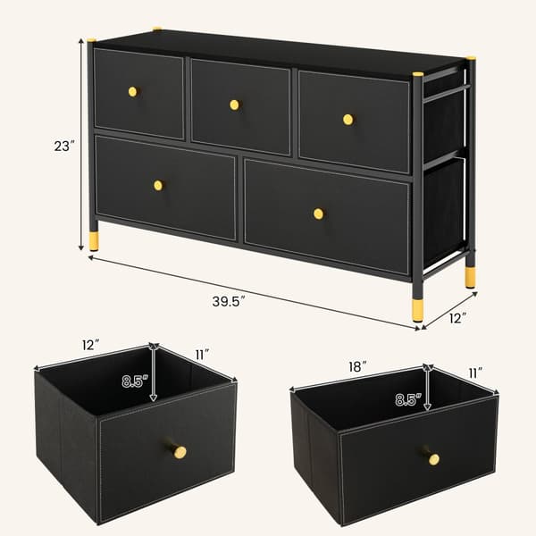 Golvdresser förvaringsorganisatör, 39,5"x12"x23", Svart