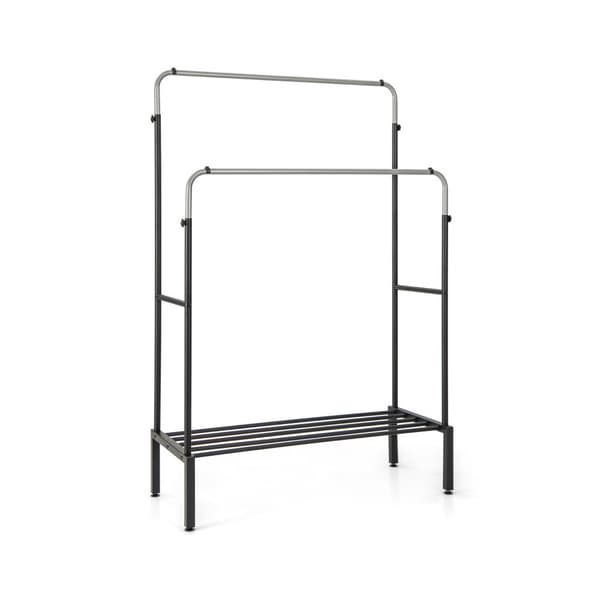 Klädställning, 42,5x20x63 tum, Svart och Silver