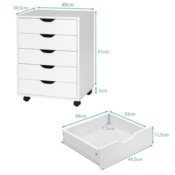 Rullcontainer, 48x39.5x65.5 cm, Vit