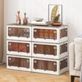 Miniatyrbillede 3 af 8: Stabelbare opbevaringskasser, 18,5x14x9,5 tommer, Creme Hvid & Klar Brun