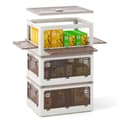 Miniatyrbillede 4 af 8: Stabelbare opbevaringskasser, 18,5x14x9,5 tommer, Creme Hvid & Klar Brun