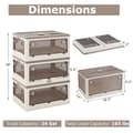 Miniatyrbillede 5 af 8: Stabelbare opbevaringskasser, 18,5x14x9,5 tommer, Creme Hvid & Klar Brun