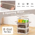Miniatyrbillede 6 af 8: Stabelbare opbevaringskasser, 18,5x14x9,5 tommer, Creme Hvid & Klar Brun