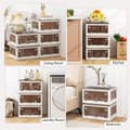 Miniatyrbillede 8 af 8: Stabelbare opbevaringskasser, 18,5x14x9,5 tommer, Creme Hvid & Klar Brun