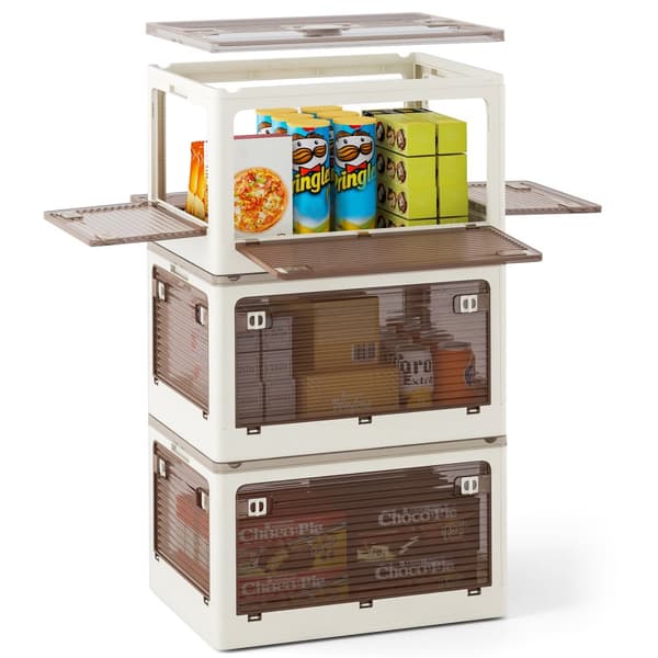 Opbevaringskasser, 18,5x14x9,5 tommer, Creme Hvid & Klar Brun