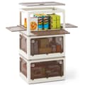 Miniatyrbillede 4 af 8: Opbevaringskasser, 18,5x14x9,5 tommer, Creme Hvid & Klar Brun