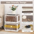 Miniatyrbillede 6 af 8: Opbevaringskasser, 18,5x14x9,5 tommer, Creme Hvid & Klar Brun