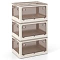 Miniatyrbillede 1 af 8: Opbevaringskasser, 18,5x14x9,5 tommer, Creme Hvid & Klar Brun