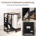 Miniatyrbillede 6 af 8: C-formet sidebord, 69x30x69 cm, rustik brun & sort