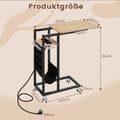 Miniatyrbillede 1 af 8: C-formet sidebord, 69x30x69 cm, rustik brun & sort