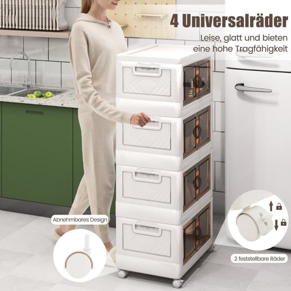 Opbevaringskasser, 49,5x31,5x112,5 cm, Hvid Brun
