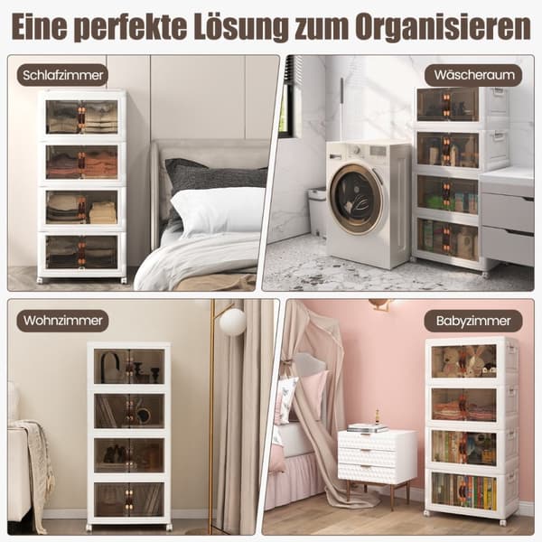 Opbevaringskasser, 49,5x31,5x112,5 cm, Hvid Brun