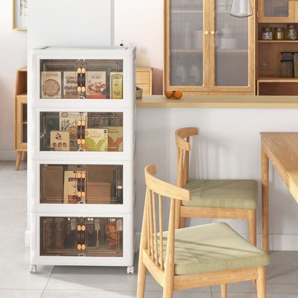 Opbevaringskasser, 49,5x31,5x112,5 cm, Hvid Brun