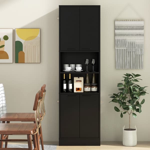 Keittiön säilytyskaappi, 22x12x75 tuumaa, Musta