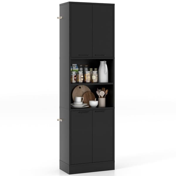 Keittiön säilytyskaappi, 22x12x75 tuumaa, Musta
