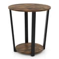 Miniatyrbillede 4 af 8: 2-Niveau Accent Sidebord, 50x50x56 cm, Rustikt Brun