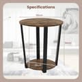 Miniatyrbillede 5 af 8: 2-Niveau Accent Sidebord, 50x50x56 cm, Rustikt Brun
