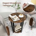 Miniatyrbillede 7 af 8: 2-Niveau Accent Sidebord, 50x50x56 cm, Rustikt Brun