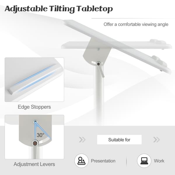 Mobil talerstol, 23,5"x16"x41"-50,5", Sort