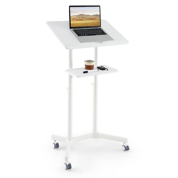 Mobil talerstol, 23,5"x16"x41"-50,5", Sort