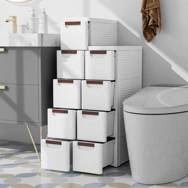 Rullande organisatörenhet, 16,5x7,5x43 tum, Vit