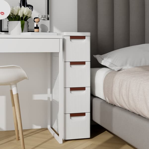 Rullande organisatörenhet, 16,5x7,5x43 tum, Vit