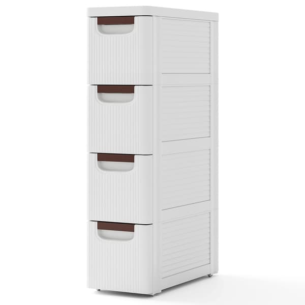 Rullande organisatörenhet, 16,5x7,5x43 tum, Vit
