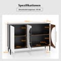 Pikkukuva 4 / 8: Buffet-kaappi, 120x35x80 cm, valkoinen musta