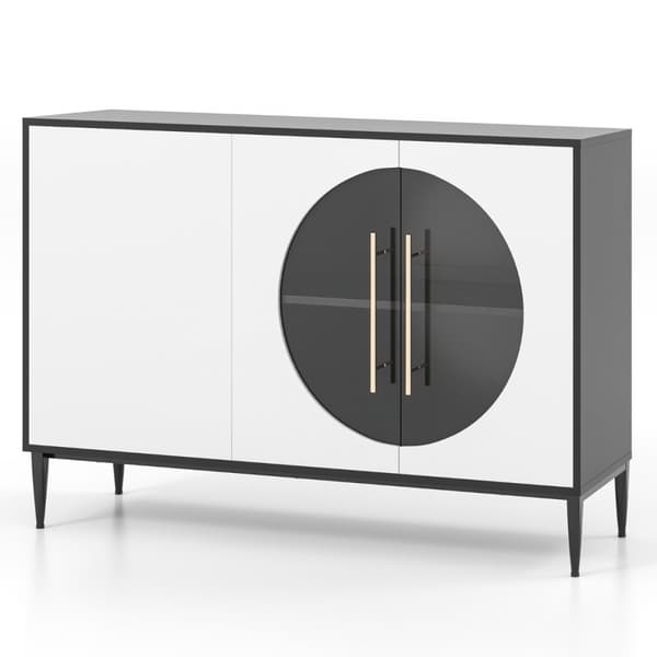 Buffet-kaappi, 120x35x80 cm, valkoinen musta