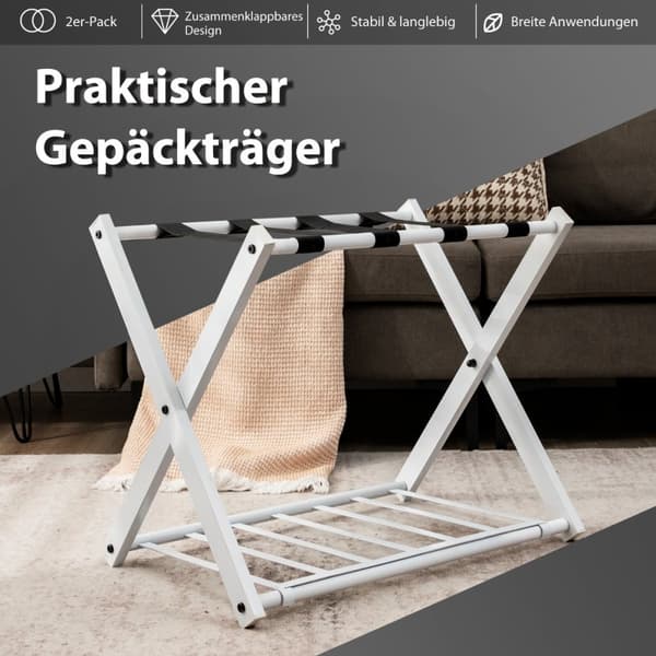 Resväskställ, Set om 2, 68x43x56 cm, Vit