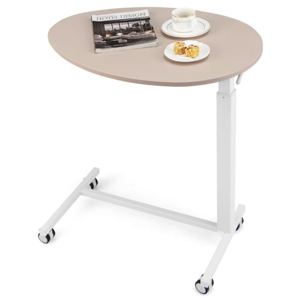 Stående skrivebord, 76x50x74-108 cm, Pink & Hvid