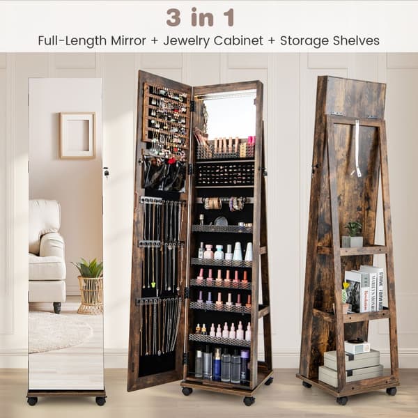 Smyckesskåp Armoire, 15.5x15x64 tum, Brun