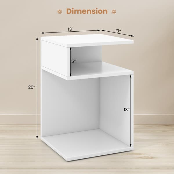 Sidobord, 13x13x20 tum, Vit