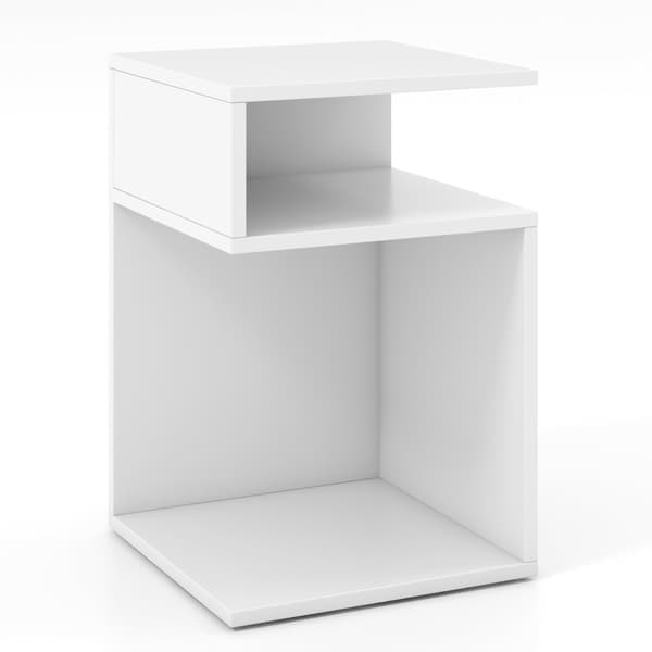 Sidebord, 13x13x20 tommer, Hvid