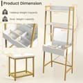 Miniatyrbillede 5 af 8: Toiletbordssæt, 23,5x15,5x64,5 tommer, Sort/Brunt/Guld/Hvid