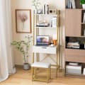 Miniatyrbillede 2 af 8: Toiletbordssæt, 23,5x15,5x64,5 tommer, Sort/Brunt/Guld/Hvid