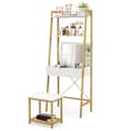 Miniatyrbillede 1 af 8: Toiletbordssæt, 23,5x15,5x64,5 tommer, Sort/Brunt/Guld/Hvid
