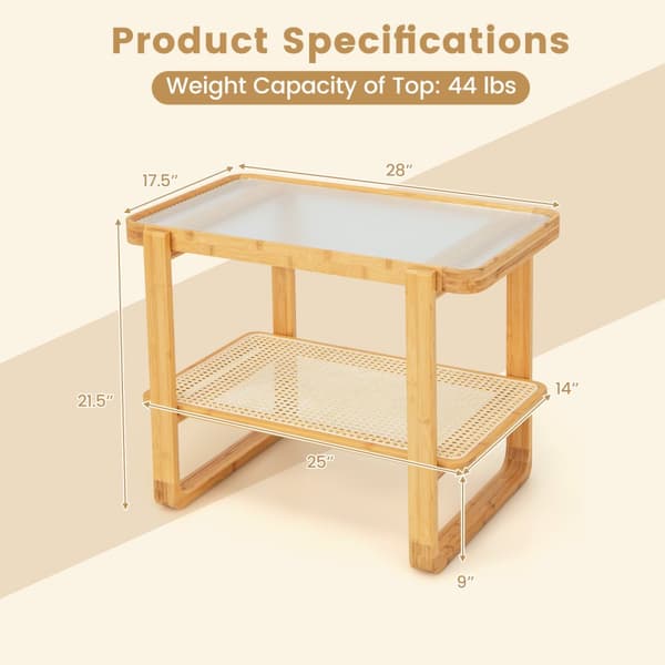 Sidobord, 71x44.5x54.5 cm, Naturlig