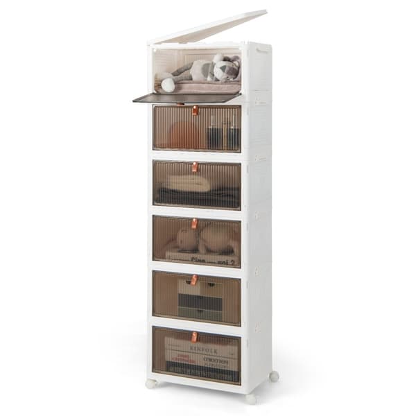 Plastik Opbevaringskasser, 15x10.5x48.5 tommer, Hvid