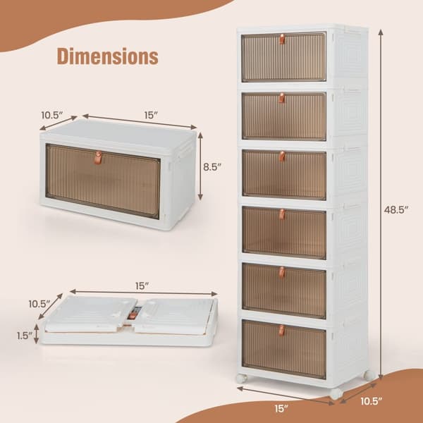 Plastik Opbevaringskasser, 15x10.5x48.5 tommer, Hvid