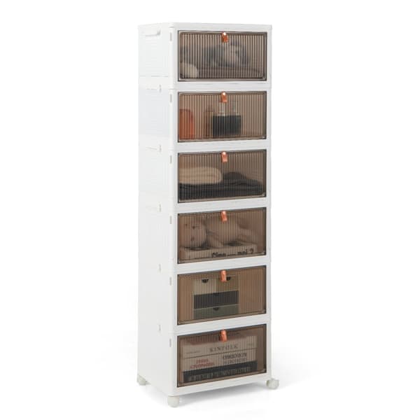 Plastik Opbevaringskasser, 15x10.5x48.5 tommer, Hvid