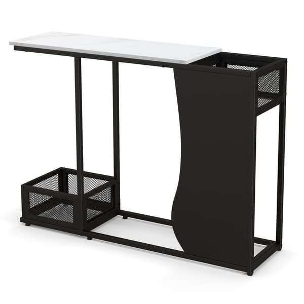 Konsolbord, 43,5x12x32 tommer, Hvid Guld