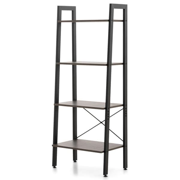 4-tason kirjahylly, 22x13.5x54.5 tuumaa, ruskea