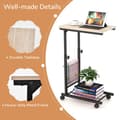 Miniatyrbillede 8 af 8: Slutbord, 20x12x23-31.5 tommer, Sort/Brunt
