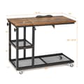 Miniatyrbillede 4 af 8: Natbord, 80x40x63-95 cm, Rustikt Brun