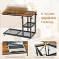 Miniatyrbillede 5 af 8: Natbord, 80x40x63-95 cm, Rustikt Brun
