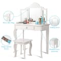 Miniatyrbild 8 av 8: Sminkbord Set, 70x34x104 cm, Vit