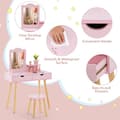Miniatyrbild 7 av 8: Sminkbord och pall set, 70x34x100 cm, Vit