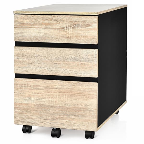 Mobil filskåp, 39,37x53,34x58,42 cm, Naturligt svart
